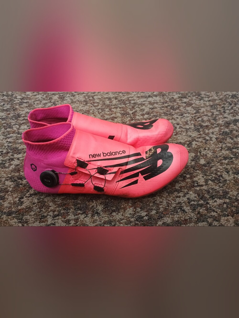 New Balance Neon Pink Slip-On Athletic Sneakers with Black Logo